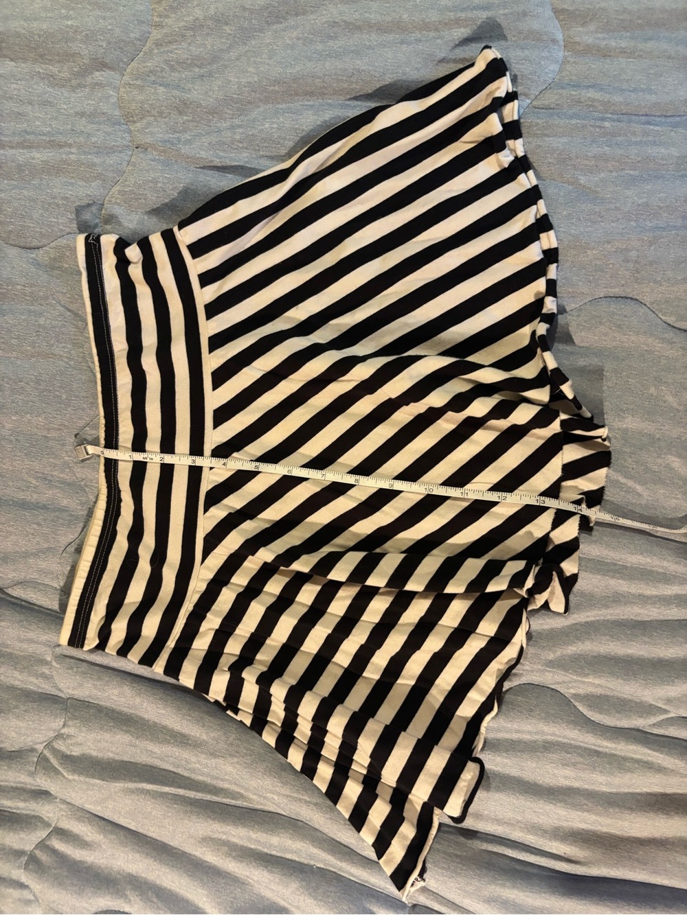 Ardene Black and White Striped Mini Skirt